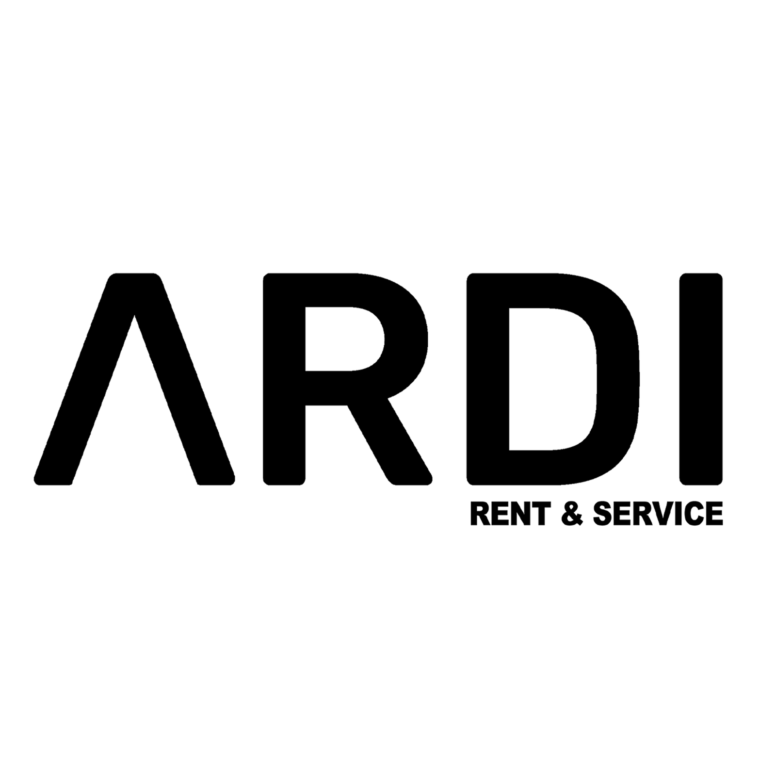 Ardi Rent & Service square logo in white